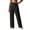 Black, variant on High-Waist Wide Leg Pants for Womens with Tie Waist - Lightweight Flowy Fabric & Side Pockets, Full-Length Lounge Trousers for Women's Beach Vacation & Yoga Sky Blue M