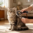thumbnail image 5 of FEOLGEHLY Double Sided Pet Dematting Brush for Dogs and Cats, Gentle on Coat Deshedding Comb, Removes Loose Hair and Tangles, Lightweight Plastic Dual-Sided Brush for Grooming (Blue), 5 of 7