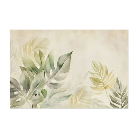 Gentle Leaf Tropical Whispers Watercolor Green - Painting Unframed Wall Art Print 5 x 7 inches
