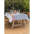 thumbnail image 2 of Outdoor Tablecloth with Umbrella Hole and Zipper, Happy Easter Rectangle Table Cloth 60x102 Inch Waterproof Tablecloth, Colorful Spring Eggs Haze Blue Wooden Picnic Table Cover for Patio Camping, 2 of 7