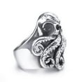 thumbnail image 4 of ELFASIO Stainless Steel Octopus Ring for Men Tentacles Retro Gothic Punk Style Jewelry Silver Black Vintage Rings,Size 7, 4 of 6