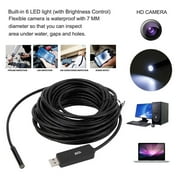 10m Waterproof 6 LED USB Endoscope Inspection Tube Camera 7.0mm Lens Mirror Electronic Digit al Borescope Camera