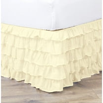 Empire Home Pleated Ruffled Bed Skirt Solid Dust Ruffle All Sizes  - Full Beige