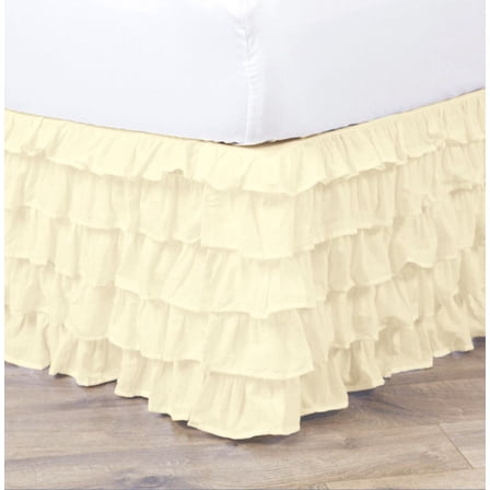 Empire Home Pleated Ruffled Bed Skirt Solid Dust Ruffle All Sizes  - Queen Beige