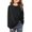 Black, variant on Girls Long Sleeve Casual Pullover Crewneck Sweatshirt for Daily Wear Comfortable Loose Fit Top for Kids Teens