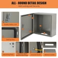 thumbnail image 2 of Garvee Electrical Box, 24 x 16 x 10" Weatherproof Junction Box with Sturdy Steel & Fire-Proof, Nema 4X Electrical Enclosure Box Ipx6 Waterproof & Dustproof, Project Box with Lock & Mounting Plate, 2 of 5