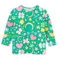 thumbnail image 4 of Tauxra T-Shirt Vert Imprimé à Manches Trois-Quarts, Col Rond pour la Saint-Patrick, T-Shirt à Manches Courtes en Tricot Doux, Tenue de Fête, Vêtement pour Adulte avec Design Décontracté pour la Maison, 4 of 5