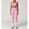 thumbnail image 2 of PISONIC Womens Workout Set Two Piece Spaghetti Straps Cross Back Sports Bra Matching High Waist Leggings Gym Work Out Outfits, 2 of 10