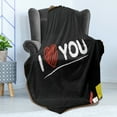thumbnail image 4 of I Love You Soft Flannel Fleece Throw Blanket, Cartoon Illustration of a Blackboard with Charcoal Written Wording and Heart, Cozy Plush for Indoor and Outdoor Use, 50" x 70", Multicolor, by Ambesonne, 4 of 5