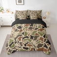 thumbnail image 2 of Castle Fairy Boho Bull Skull Bedding Comforter Set,Geometric Camo King Bedding Sets, 2 of 8