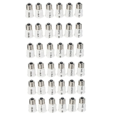 

36-Pack E12 to E14 White Bulb Converter LED Light Holder Lamp Adapter Socket Changer High Quality