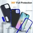 thumbnail image 2 of Stand Case for iPhone 15 Plus with Metal Kickstand Hard PC & TPU Back Shockproof [Military Grade Protection] Heavy Duty Rugged Hybird Protective Cover for iPhone 15 Plus, Blue+Navy, 2 of 8