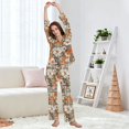 thumbnail image 5 of FORMRS Womens Pajama Set Long Sleeve Top and Pants with Pockets Soft Comfy Lounge Sleepwear, Sizes S-2XL, Rustic Floral, 5 of 7