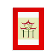 thumbnail image 1 of Pavilion Motif Chinois Art Déco Mode Cadre Photo Rouge, 1 of 4
