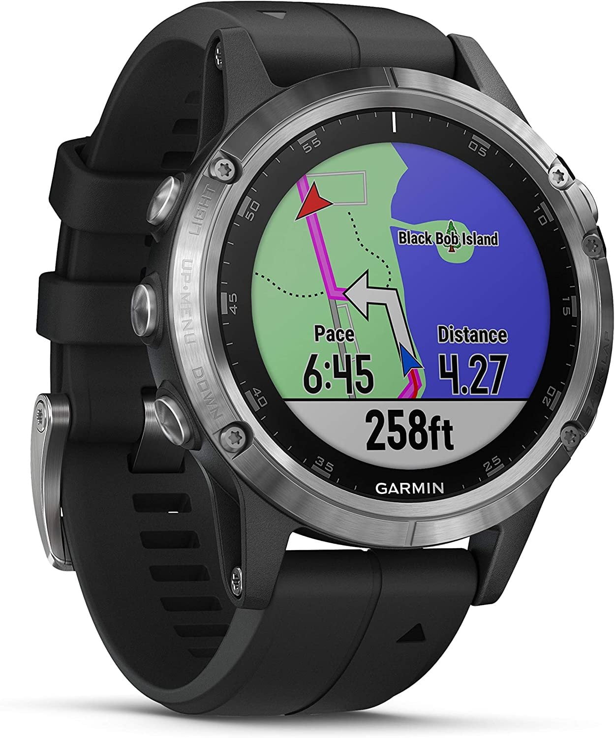 Garmin fnix 5 Plus, Premium Multisport GPS Smartwatch, Features Color Topo Maps, Heart Rate Monitoring, Music and Pay, Black/Silver, Europe Walmart.com