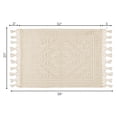 thumbnail image 2 of Savi Home Cotton Woven Jacquard Bathroom Rug – Non-Slip Thick Bath Mat 20"x38", Ivory, 2 of 4