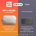 thumbnail image 6 of Big Joe Fuf 6.5Ft Giant Foam Bean Bag Chair, Oversized Couch with Removable Cover for Kids, Teens, Adults, Fog Lenox, Durable Woven Polyester, 6.5 foot, 6 of 7