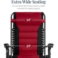 thumbnail image 4 of Oversized Padded Zero Gravity Chair, Folding Outdoor Patio Recliner, XL Anti Gravity Lounger for Backyard w/Headrest, Cup Holder, Side Tray, Polyester Mesh - Burgundy, 4 of 16