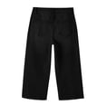 thumbnail image 3 of Womens Denim Jeans High Waisted Capri Pants Loose Fit Wide Leg Distressed Frayed Hem Cropped Pants with 5 Pockets for Summer Casual,Black,L, 3 of 8