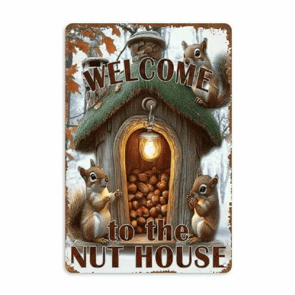 YNLLOOFA Welcome to Squirrels Humor Metal Sign Indoor Outdoor Vintage Inspirational Metal Wall Sign _She Whispered Back I Am The Storm_, Hippie Boho Decorative Retro Tin Plaque, 12_x8