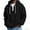 Black, variant on Men's New American Trend Loose Leisure Zipper Solid Color Hooded Hoodie, Casual Pullover Jacket, Stylish Streetwear Top, Comfortable Long Sleeve Sweatshirt,Black,S