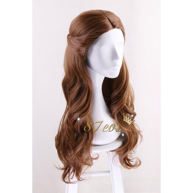 Peluca de pelo largo y rizado estilo dorado, peluca de anime para cosplay, peluca de estilo moderno a juego con la ropa