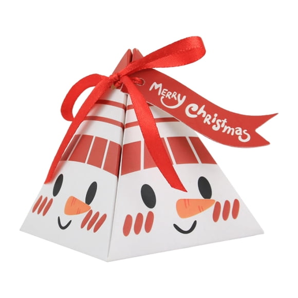 Caja de dulces navideña triangular con cara de Papá Noel | Caja de regalo festiva para dulces navideños | Recipiente decorativo para chocolates y pequeños regalos