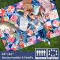 thumbnail image 2 of Geometry Picnic Blankets Waterproof Foldable Picnic Blanket 80"x 80" Picnic Mat 3-Layer Thicking Outdoor Picnic Blanket Sandproof Lightweight Beach Picnic Blanket with Strap Machine Washable, 2 of 5