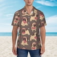 thumbnail image 2 of Balery Cut Pug Camisas hawaianas de manga corta para hombre, camisas playeras de corte holgado, camisas de vacaciones con botones,3X-Large, 2 of 7