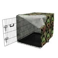 thumbnail image 3 of Tropical Dog Crate Cover, Chameleon Lizard and Wildflowers in an Exotic Scene Reptile, Easy to Use Pet Kennel Cover Small Dogs Puppies Kittens, 7 Sizes, Charcoal Grey Multicolor, by Ambesonne, 3 of 6