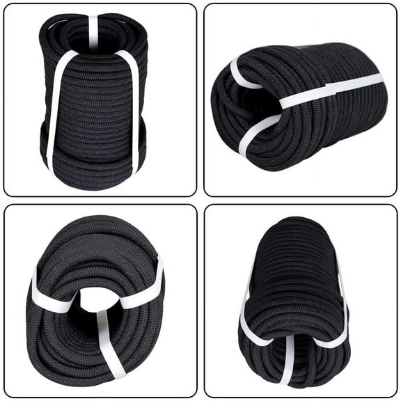 netuera 3/8" X 100' Braided Polyester Rope Strong Pulling Rope for Climbing Sailing