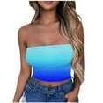 thumbnail image 1 of Tube Top for Women, Sleeveless Strapless Solid Color Polyester Top with Elastic Band, Regular Length, Black L, 1 of 5