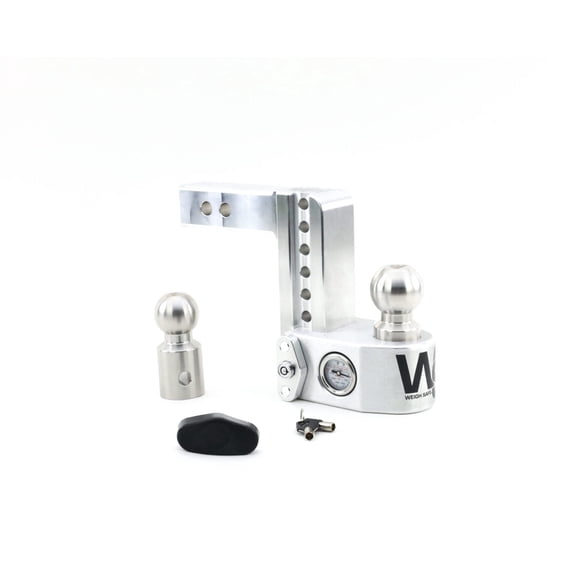 Weigh Safe Adjustable Trailer Hitch Ball Mount - 6" Adjustable Drop Hitch for 2.5" Receiver - Premium Heavy Duty Aluminum Trailer Tow Hitch with Built in Weight Scale for Anti Sway - 18,500 lbs GTW