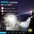 thumbnail image 2 of Linterna Frontal Led Recargable Por Usb, Lámpara Frontal Xhp70 Super Brillante 90000 Lúmenes Altos Con 5 Modos, Baterías Incluidas, Faro Impermeable Con Zoom Para Campamento, 2 of 5