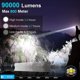 thumbnail image 2 of Linterna Frontal Led Recargable Por Usb, Lámpara Frontal Xhp70 Super Brillante 90000 Lúmenes Altos Con 5 Modos, Baterías Incluidas, Faro Impermeable Con Zoom Para Campamento, 2 of 5