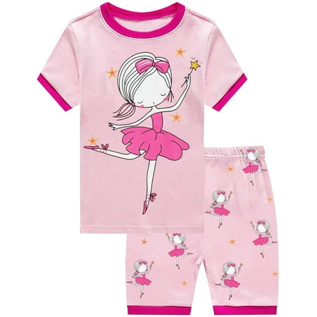 

Little Girls Pajama Ballet Dancing Princess Girl Pajama Cotton Jammies Summer Short Sets Toddler Pjs 2 Years