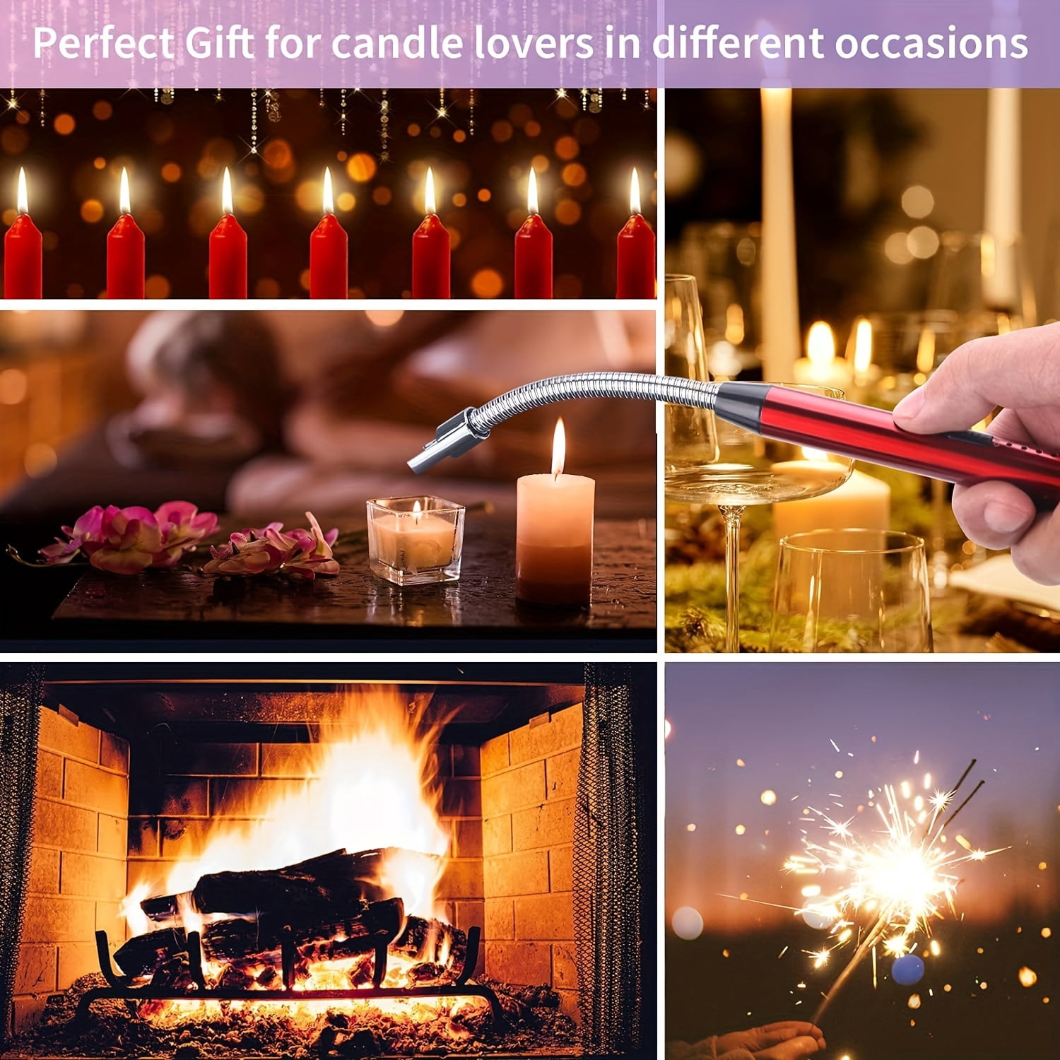 10Pcs Electric Lighter Pulse Lgniter, Kitchen Gas Stove Outdoor Windproof Flameless Ignition Stick, USB Charging Arc Ignition Stick, Suitable for Outdoor Kitchen Candle BBQ Camping