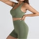 thumbnail image 4 of Pantalones de Yoga de Mujer de Color Sólido sin Costuras de Dos Piezas Yoga Set 87% Nylon 13% Spandex, Cómodos Pantalones Cortos Deportivos para el Gimnasio, 4 of 9