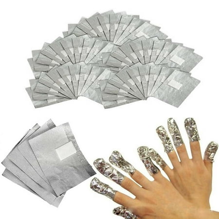 100pcs Aluminium Foil Nail Art Soak Acrylic Gel Polish Nail Wraps Remover