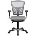 thumbnail image 6 of Flash Furniture Mid-Back Gray Mesh Multifunction Executive Swivel Ergonomic Office Chair with Adjustable Arms, 6 of 12
