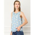thumbnail image 4 of Blusa De Gasa Con Estampado Floral Sin Mangas Para Mujer, Blusas Informales Forradas Azul XS, 4 of 6
