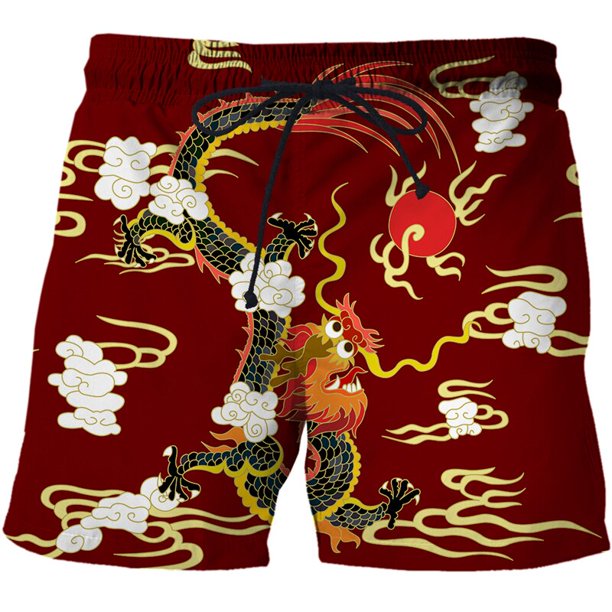 Dragon Totem Graphic Beach Shorts Pants Men y2k 3D Printing Surf Board Shorts Summer Hawaii Swimsuit Swim Trunks Cool Ice Shorts Fivean unisex