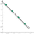 thumbnail image 4 of 10k White Gold Diamond and Emerald Bracelet, 4 of 5