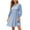 Sky Blue(Fashion), variant on ZHYou Womens Dresses 3/4 Sleeve Textured A-Line Mini Dress Crew Neck Solid Color Smocked Waist Casual Comfy Dresses,Pink,L