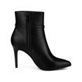 thumbnail image 3 of BLISSFUL STEP Women's Ankle Boots Pointed Toe Buckle Strap Stiletto Heels Ankle Boots Black 8, 3 of 7