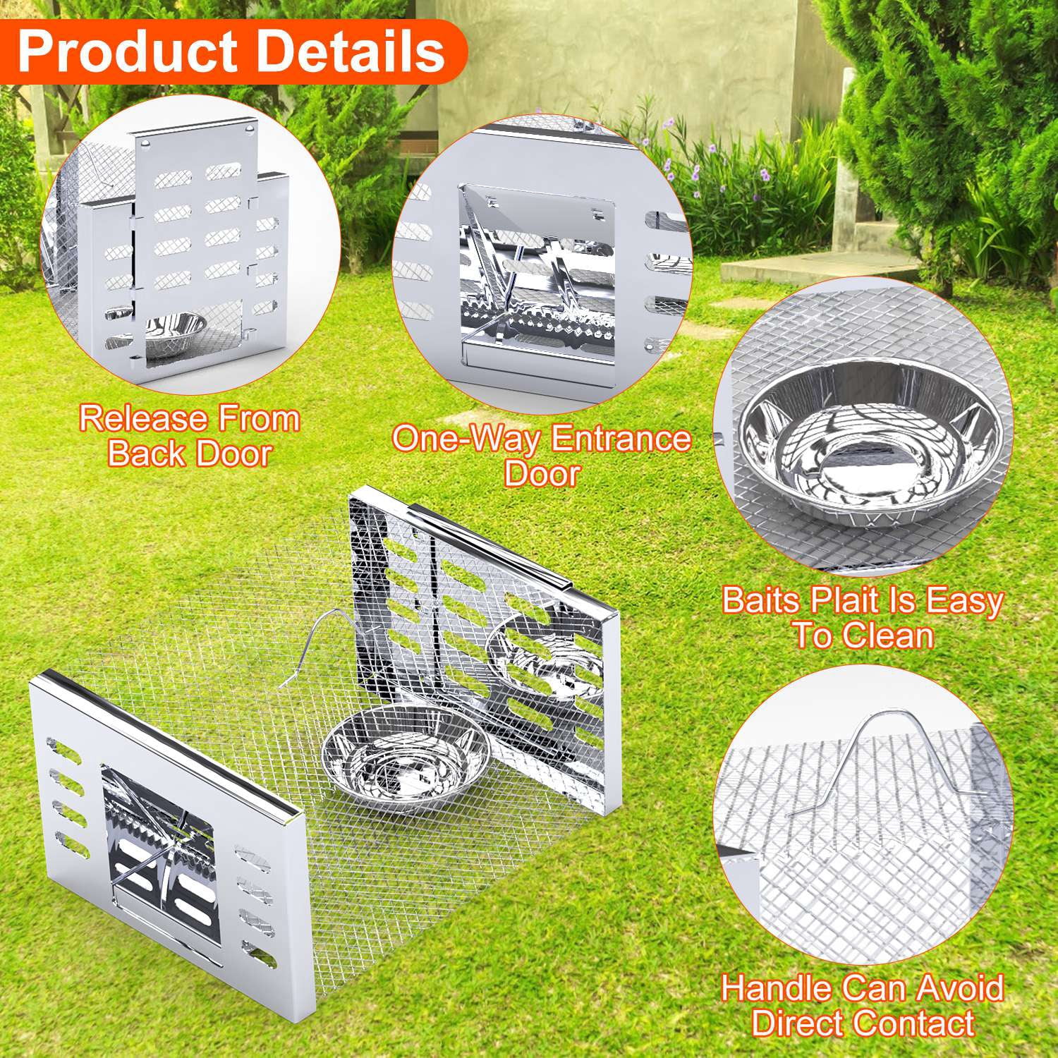 2 Pack Humane Mouse Trap Catch and Release Live Rat Cage Automatic Continuous Rodent Trap Reusable Galvanized Steel Pest Control for Home Garage Garden Farm Kitchen Chipmunk Mouse Small Animal