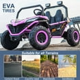 thumbnail image 6 of OTTORD 24 V Ride on Car UTV 2 Seater, 2x200W Electric Car Truck with Metal Frame, Brake&Gas Pedal, EVA Tires,3 Speed (Purple Pink), 6 of 6