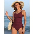 thumbnail image 4 of Asoul Women's Two Piece Swimsuit Side Drawstring Tankini Tops with High Waisted Bikini Bottoms, 4 of 5