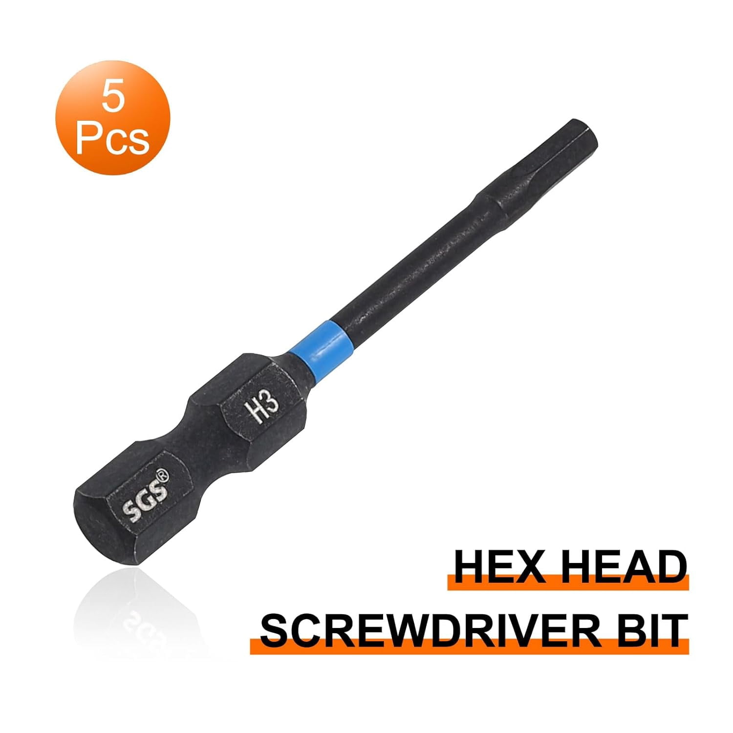 FRKSMD-5pcs Hex Head Wrench Drill Bit 3mm(H3) 1/4" Hex Shank 2"(50mm) Length S2 Steel Magnetic Hexagon Impact Drivers Metric Screwdriver Bit