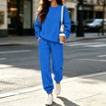 thumbnail image 2 of Resicozy 2 Piece Sets for Women 2026 Fall Lounge Sets Outfits Crew Neck Travel Matching Sets Clothing Sweatsuits Blue XL, 2 of 5